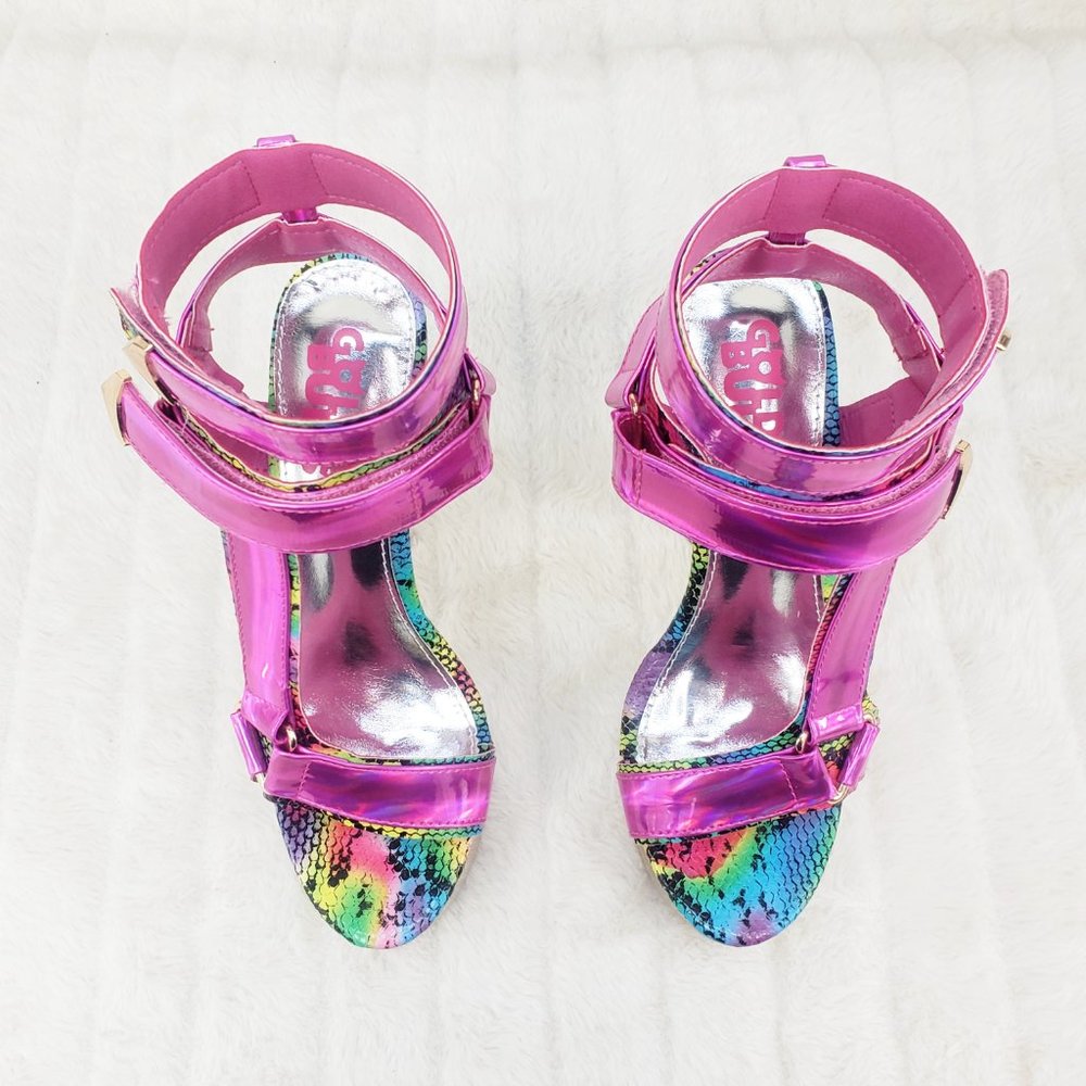 Vibrant Pink Multi-Color Women's Heels - Picture 10 of 16